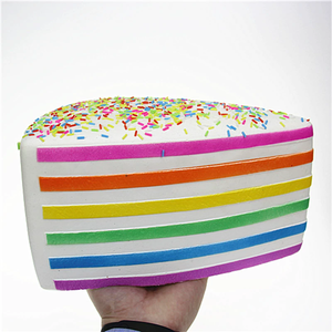 Jouet anti-stress souple à rebond lent, 25 cm, extra large, coloré, en forme de gâteau triangulaire, jouet à presser, ornement - Product Image 2