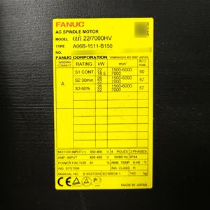 Motor de Husillo AC FANUC A06B-1511-B150 Probado - Product Image 3