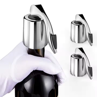 Bouchon de bouteille de vin en acier inoxydable argenté 6,5*4,5 cm avec silicone pour conserver le vin frais, pour la marque russe Abbey's Sons of Liberty
