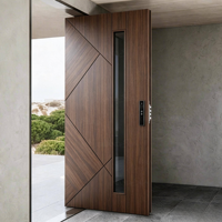 Porte d'entrée de luxe de style américain moderne, porte de sécurité en acier, porte pivotante antivol en acier inoxydable pour maison