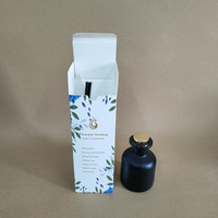 Boîte d'emballage personnalisée pour bougies parfumées en papier, avec gaufrage, matériaux recyclés, finition lin, pelliculage mat, noir