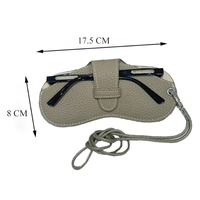 Étui à lunettes en cuir PU avec cordon de cou, pochette de protection portable pour lunettes, sac de rangement de luxe pour lunettes de voyage – Offre Spéciale