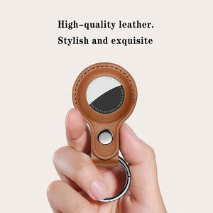 Eraysun cho Apple airtags trường hợp PU da Keychain bảo vệ cho không khí <span class=keywords><strong>tag</strong></span> Tracker Thiết bị định vị chống mất trường hợp vòng chìa khóa Bìa - Product Image 3