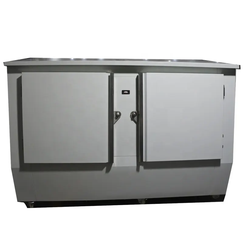 Заправочная станция с двойным наклонным твердым дверным вентилятором, охлаждающий упакованный ледяной холодильник из нержавеющей стали
