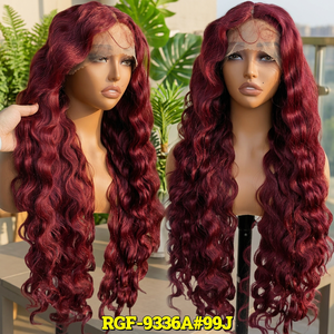 <span class=keywords><strong>Parrucche</strong></span> <span class=keywords><strong>sintetiche</strong></span> KEMY Hair Egg Curl color bordeaux, 28 pollici, lunghe, con onde morbide, con frontale in pizzo HD, senza colla, per donne di colore. - Product Image 1
