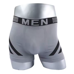 남성용 미드라이즈 언더웨어 고품질 폴리아미드 심리스 신축성 통기성 복서 브리프 클래식 스트라이프 패턴 태그리스 니트 - Product Image 4