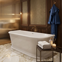Baignoire rectangulaire autoportante de style américain, mince et tridimensionnelle, pour salle de bain, hôtel, usage domestique, petite taille, transfrontalière