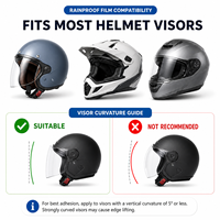 Película Protectora para Casco de Motociclismo con Alta Transparencia y Antideslumbrante, Sistema de Película Desprendible Compatible
