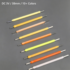 Filament <span class=keywords><strong>LED</strong></span> céramique COB 38 mm 3 V pour lampe de nuit DIY, <span class=keywords><strong>ampoule</strong></span> 2200K 6500K, puce source de lumière colorée rouge, bleue, rose, violette - Product Image 1