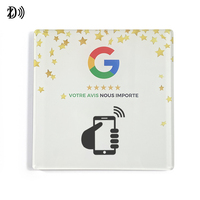 Logotipo personalizado RFID Acrílico NFC Tarjeta DE REVISIÓN DE Google para pegatina de mesa Código QR Revisión de redes sociales Mobile Touch