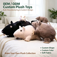 Jouets en peluche d'animaux personnalisés, personnalisation OEM par design, peluche de souris réaliste en coton PP, jouet pour enfants anti-stress