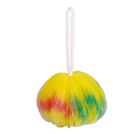 Balle de bain colorée dégradée en forme de citrouille, éponge de douche douce en maille avec mousse abondante