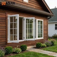 Ventanas Modernas de Tres Paneles con Eficiencia Energética, Ventanas Abatibles de PVC para Villas