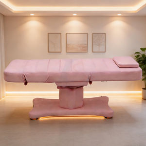 Cama de Pestañas Rosa Ajustable para Spa y Clínica de Tatuajes de Belleza, con Soporte para Posiciones Acostada y Sentada, Cama de Belleza Eléctrica - Product Image 2