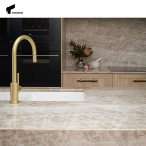 Tostone טבעי בז 'קוורציט מטבח מקורה אחד & חדר אמבטיה היהירות העליונה מרובעת לשימוש ביתי - Product Image 2