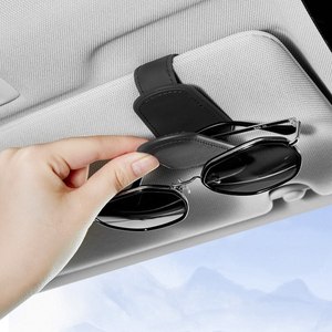 Wholesale PU Leather <b>Car</b> Sunglasses <b>Clip</b> Visor Card Multifunctional Magnetic Suction Stable Convenient Storage <b>Clips</b> - Product Image 5
