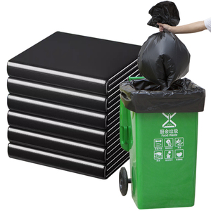 Plastik çöp torbaları ağır kalınlaşmış düz ağız çöp torbaları toptan büyük siyah 50*60cm, ağırlık başına kalınlığı 35 Um 8g, - Product Image 4