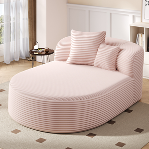 Modern Convertible Chaise Lounge <b>Sofa</b> Set <b>Sofa</b> Bed Eco-Friendly Modular Design Wood <b>Legs</b> 51.6" Length Includes Two Pillows Hotel - Product Image 6