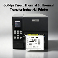 Impresora Térmica Industrial LONVILL de Alta Precisión 600dpi, Impresora de Transferencia Térmica RFID con Cinta de 450m para Etiquetas RFID de Lavado y Cuidado