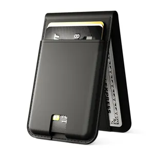 Yeni darbeye Pu deri kartlık cep telefonu mıknatıs kart çanta Iphone için kılıf smartphone manyetik kart tutucu