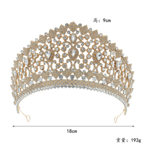 Coronas de Novia Hechas a Mano con Cristales y Pedrería, Estilo Europeo Vintage de Lujo, Chapadas en Plata y Aleación, Personalizadas - Product Image 5