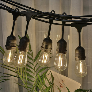 S14 48ft Đảng Vòng Hoa Chuỗi Ánh Sáng Trắng Ấm Rõ Ràng Cổ Điển Trang Trí Ngoài Trời Sân Sau E27 Bóng Đèn Chuỗi - Product Image 1