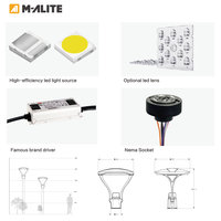 Lumière de jardin LED AC à revêtement anti-corrosion en aluminium IP65 pour une stabilité extérieure à long terme, pour les parkings, les ponts et les zones piétonnes