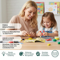 Arcilla de Modelar de Secado al Aire en 5 Colores, Temática de Animales, No Tóxica, Suave, para Niños, Juguete Educativo de Manualidades