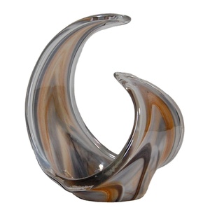 Italian High Quality <b>Glass</b> Centerpiece to Decorate the House in a Special Dark Brown White Rust Color to Make Any Room Unique - Product Image 1