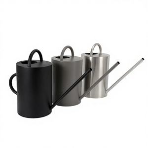 Regadera de Acero Inoxidable de 1.5L, Ecológica, Duradera, Redonda, Color Plateado, para Jardinería - Product Image 1