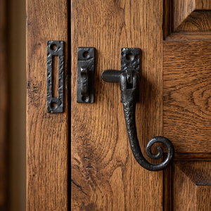 Traditional Zinc Alloy Lever Handle Lock Black Door <b>Latch</b> with Scroll Design Durable <b>Window</b> Fastener for Interior Doors - Product Image 4