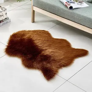 Floor Rug New Design 2023 Fluffy Anti Slip Synthetic Animal Shape Faux Fur 1 Piece Polyester Carpet Customized Modern Rectangle