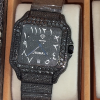 Montre de haute qualité en moissanite de qualité E VVS1, étanche, avec cristal saphir, cadran de 40 mm, montre sertie de diamants
