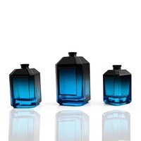 Flacon de parfum en verre rechargeable vide, carré, avec couvercle, 30ml, 50ml, 100ml, en stock pour commande en gros
