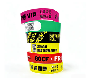 Pulsera de Papel Tyvek Personalizada con Impresión, Resistente al Agua y a los Rayos UV, con Adhesivo Fuerte, Código de Identificación con Logotipo Personalizado para Festivales y Fiestas - Product Image 1
