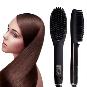 Portable Multifunctional LED Display Professional Hair Electric Hair Iron Brush 46W Negative Ion Hair Straightener Comb