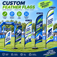 Drapeau de plage extérieur personnalisé OEM, bannière publicitaire commerciale pour la promotion de la marque, les activités publiques et les festivals
