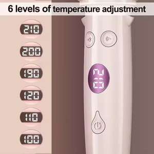 Rizador de pelo giratorio automático profesional portátil Pantalla de temperatura LCD PTC <span class=keywords><strong>Rizos</strong></span> de hierro giratorios de cerámica múltiple para uso doméstico - Product Image 4