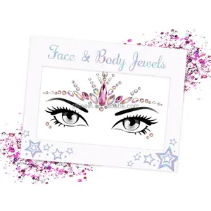 Vendite calde fronte adesivi temporanei con strass viso occhio viso gioiello gemma adesivo per la decorazione della donna