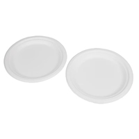 100% ensemble de vaisselle jetable biodégradable canne à sucre bagasse assiette ronde pâte matériel Production à clapet pour les fêtes