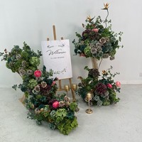 Décoration de table de mariage de haute qualité, chemin de table en fleurs artificielles réutilisables, boule de fleurs, rose, hortensia, verdure, toile de fond de mariage