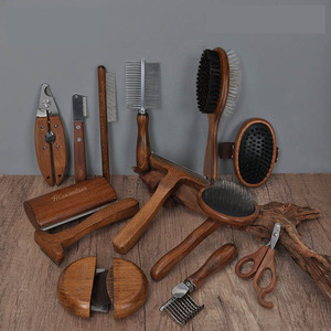 עבודת יד ידידותית לסביבה מעץ מלא חתול גרימת מברשת דפיכת מסרק עבור בית לחיות מחמד ניקוי פרווה - Product Image 5