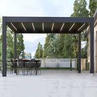 Pergolas d'extérieur en aluminium bioclimatiques motorisées avec toit à persiennes rétractable pour le jardin