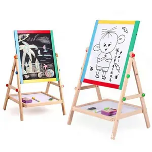Nuovissimo Design 2 in 1 in legno di alta qualità arte classica per bambini Sketchpad fabbrica vendita diretta per bambini arte Sketchpad giocattoli