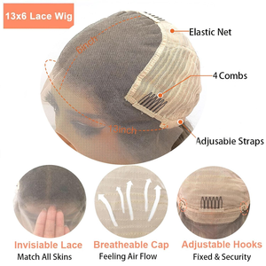 Perruque en <span class=keywords><strong>cheveux</strong></span> humains avec dentelle frontale 13x6, ombré blond, mèches, vague corporelle, pré-épilée, sans colle, pour femmes blanches avec <span class=keywords><strong>cheveux</strong></span> - Product Image 4