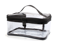 Trousse de Maquillage Pliable Grande Capacité en PVC Rigide avec Logo Personnalisé, Fermeture Éclair, Poignée Portable, Étui Cosmétique de Voyage Étanche pour Trousse de Toilette