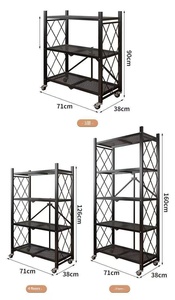 Étagère de rangement pliable et mobile à plusieurs niveaux, sur pieds, <span class=keywords><strong>pour</strong></span> ustensiles de <span class=keywords><strong>cuisine</strong></span> et articles divers - Product Image 6