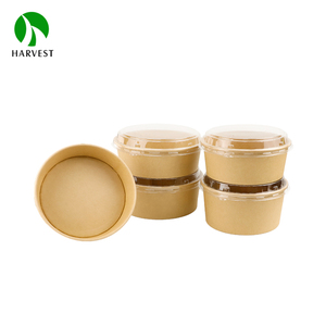 Vente en gros de papier Kraft écologique enduit de PE, emballage de bol de soupe chaude de <span class=keywords><strong>nouilles</strong></span> de salade Recyclable - Product Image 6