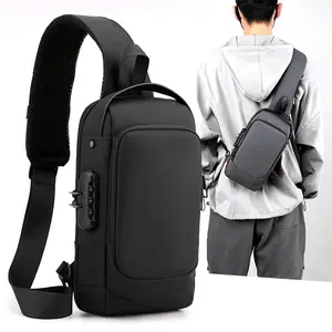 2024 Nieuwste Waterdichte Anti Diefstal Designer Wachtwoord Lock Borst Tas Usb Crossbody Sling Tassen Sac Pour Homme Mannen Crossbody Tas