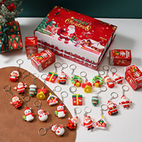Nouvel ensemble de 24 mini porte-clés mignons en forme d'élans et de Père Noël 2026 – Boîte mystère de Noël, cadeau surprise pour enfants unisexe